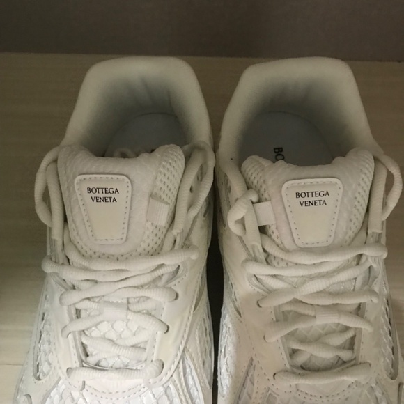 Bottega Veneta Men's/Women's White Thick-Sole Mesh Sneakers - Picture 5 of 9